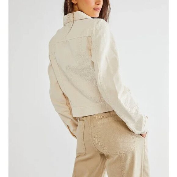 FREE PEOPLE NWT Rumors Denim Jacket / Ecru - XS - Picture 5 of 10